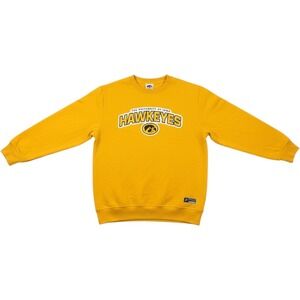 Iowa Hawkeyes Pullover Sweatshirt Mens Medium Crew Neck Graphic Yellow